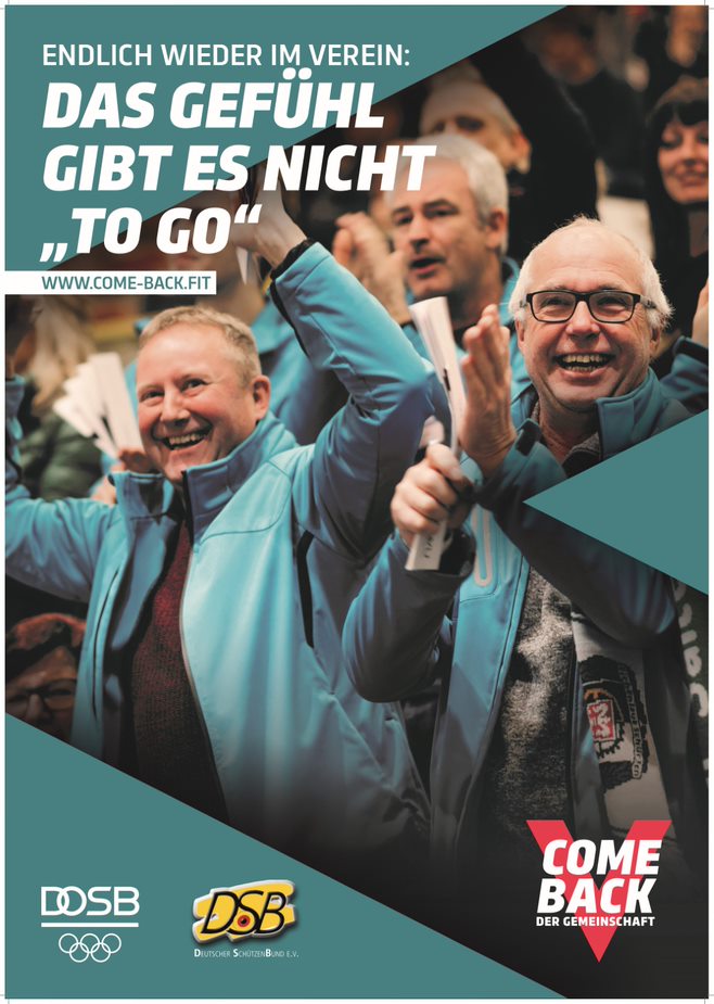 Plakate des DSB zur Unterstützung der Vereine bei geplanten Veranstaltungen nach der Pandemie